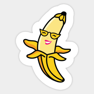 Lady bananas cartoon Sticker